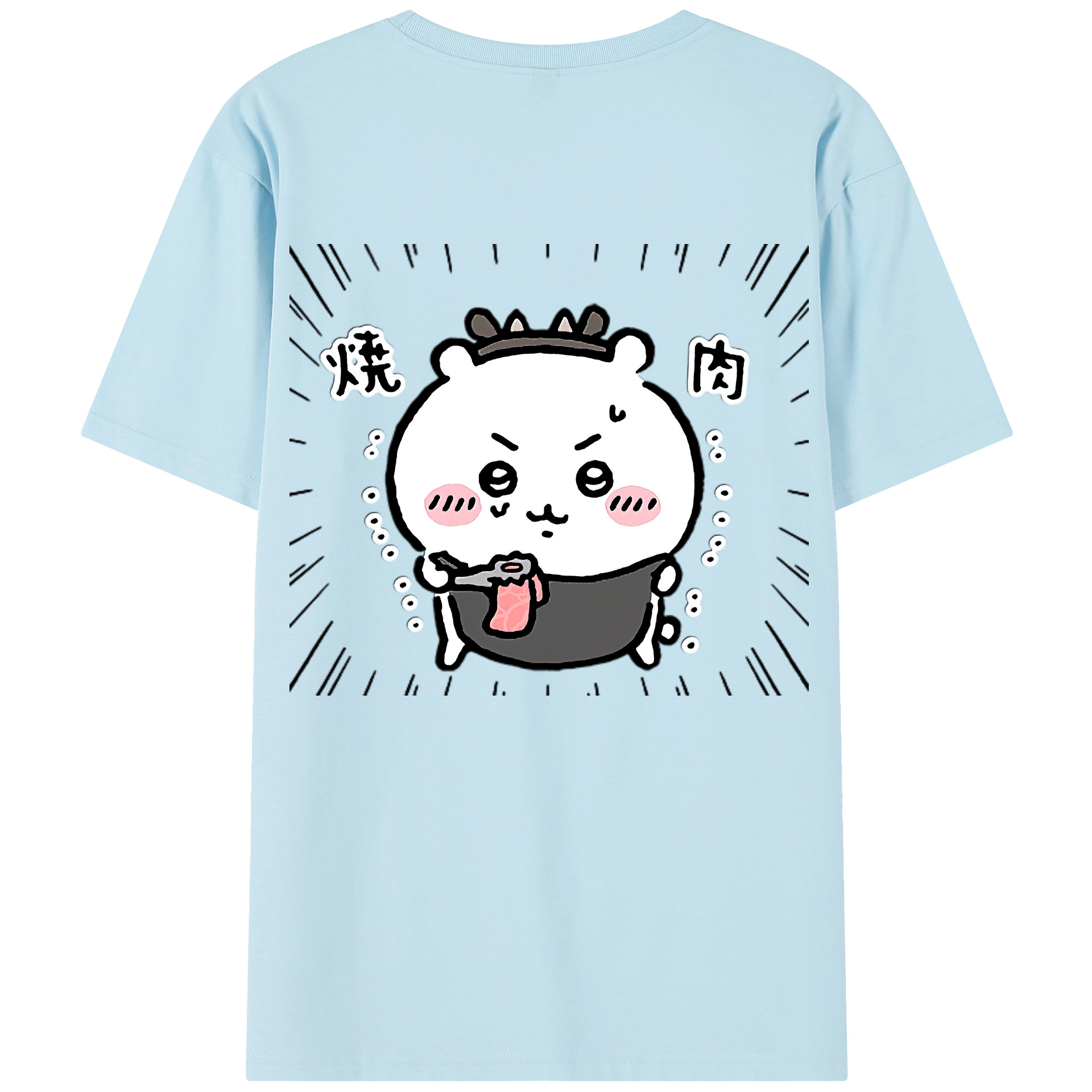 （画像用） ちいかわ ちいかわ Chii-kawa chiikawa 綿100％半袖Tシャツ（背面プリント）